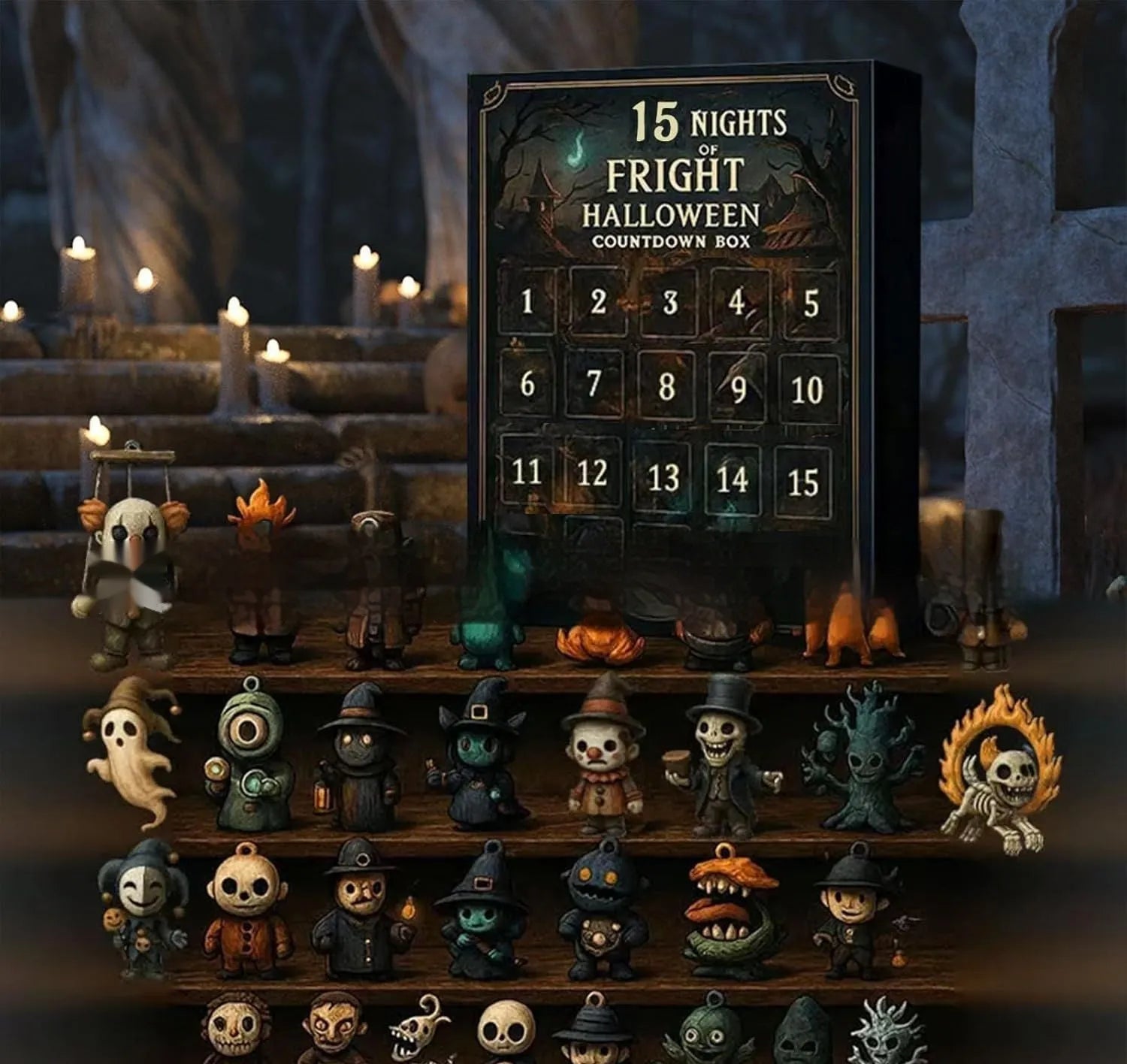 31 night Halloween horror advent calendar box with resin figurine blind boxes