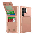 Samsung full cover drop-resistant phone case with card slot and kickstand in black