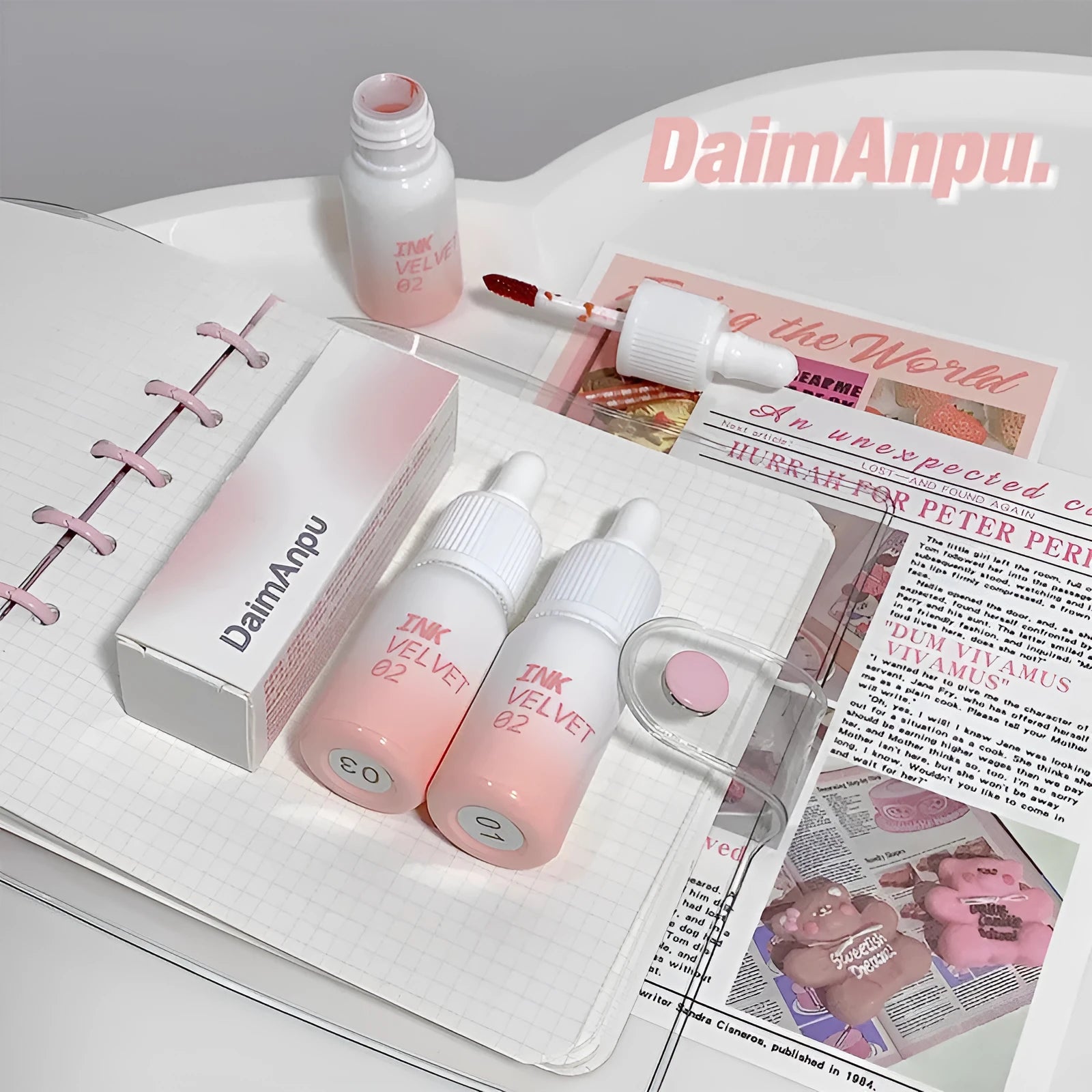 Mirror Lip Lacquer tube in 3.5g size with four shade options showing moisturising non-fade properties