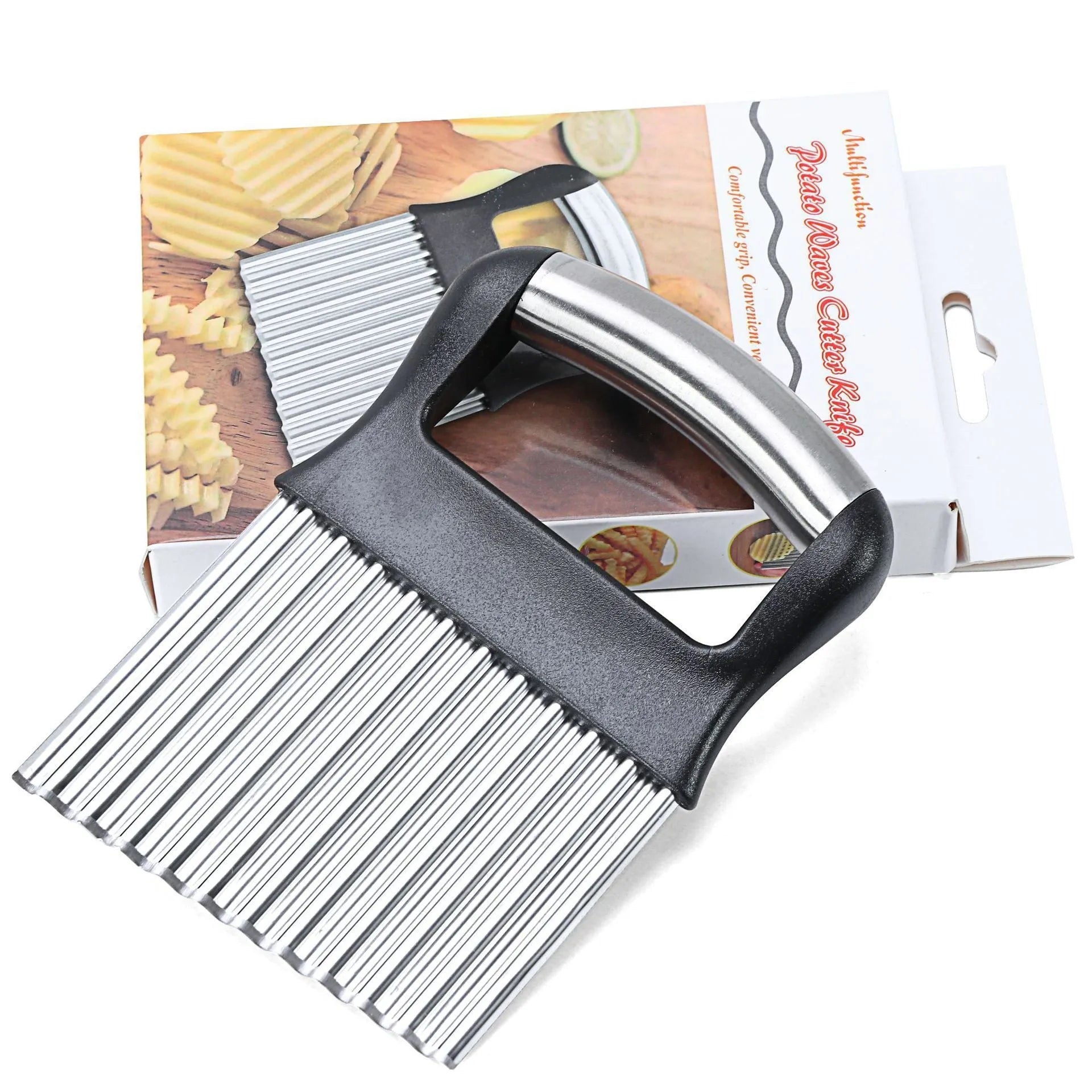Stainless steel potato wave cutter knife kitchen tool 14cm by 9cm