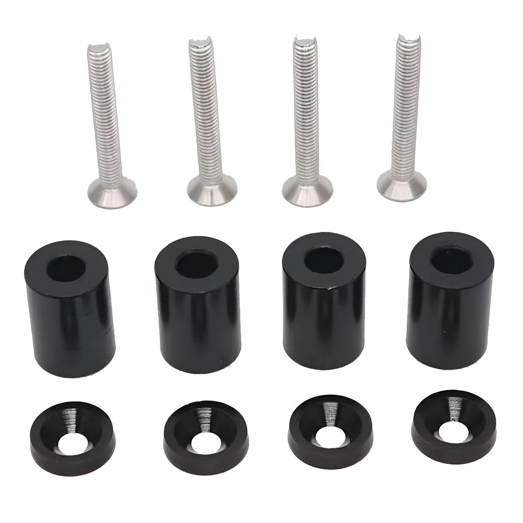Aluminium machine cover spacers with screws nuts washers for 6mm 8mm car modifications in three colours