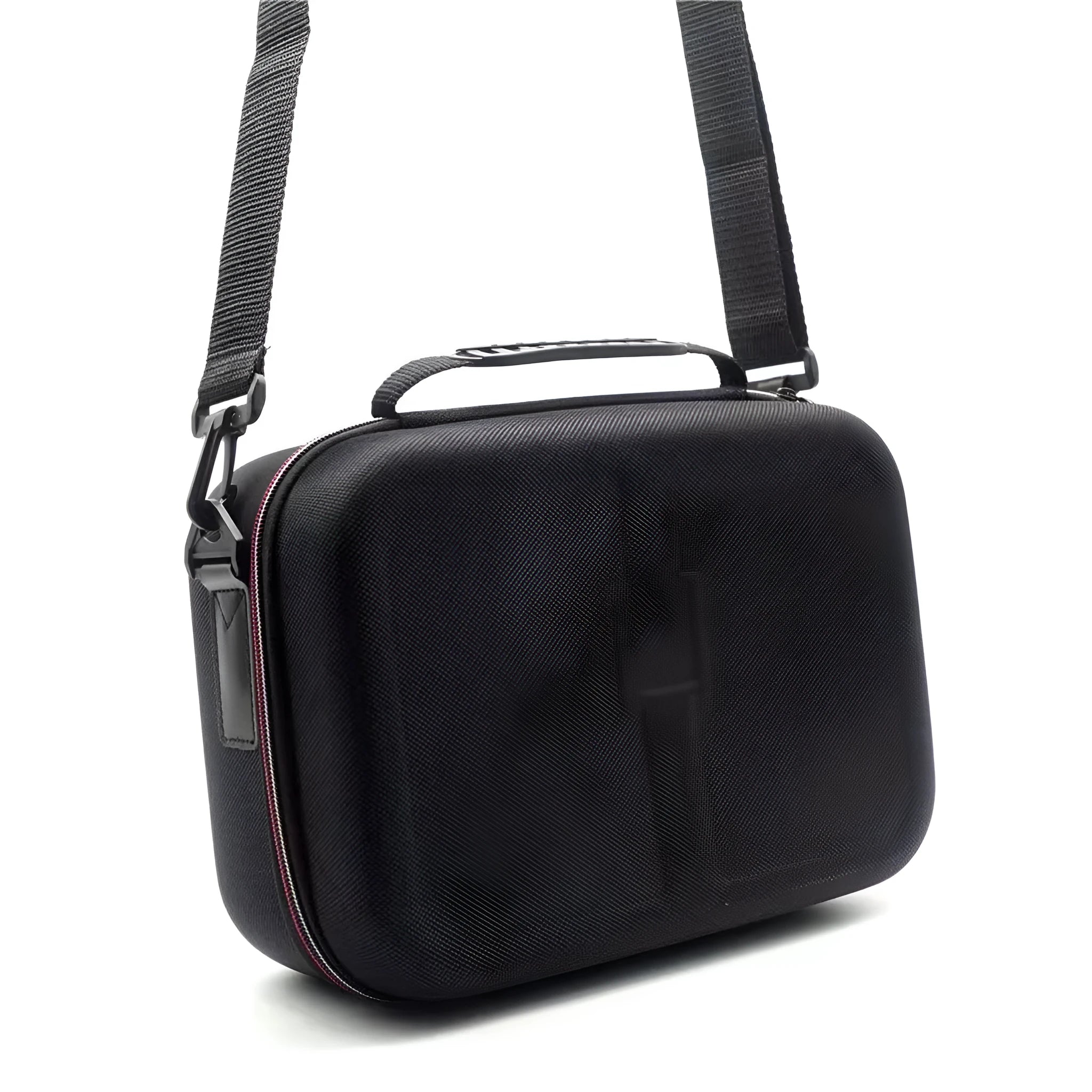 Black EVA hard-shell storage bag for game console accessories with organisational compartments