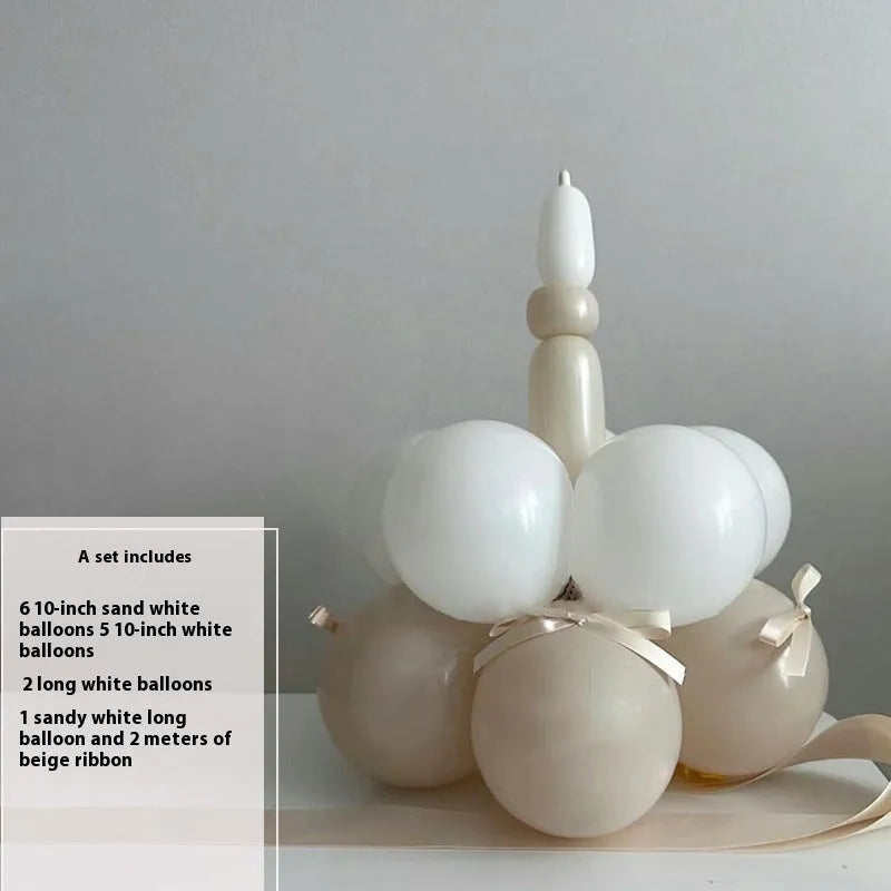 Finished balloon bouquet cake decoration kit with round balloons for DIY party centrepieces