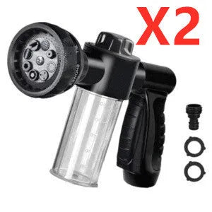 Green high-pressure foam spray water gun with adjustable nozzle for car and garden cleaning.