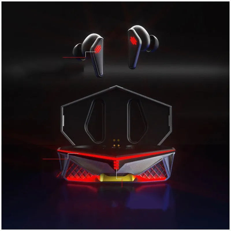 K98 Black wireless Bluetooth earphones with charging bay for e-sports gaming