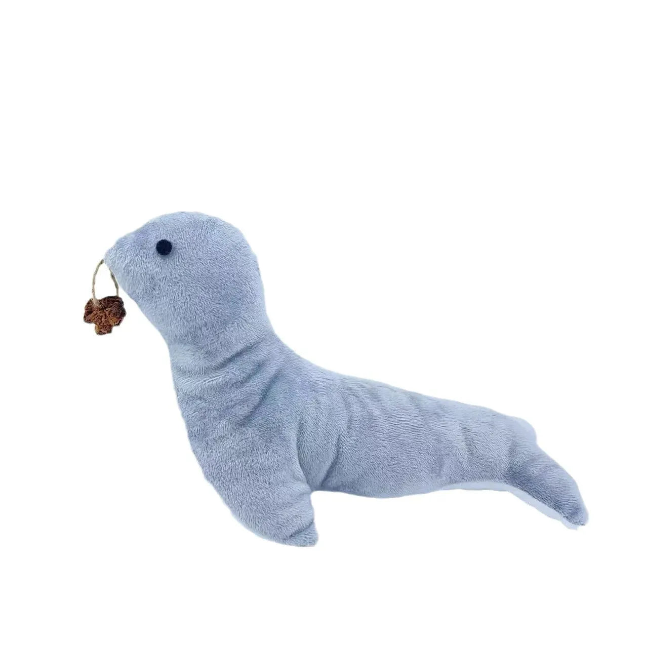 Blue cat sea lion plush toy with bell sound and catnip