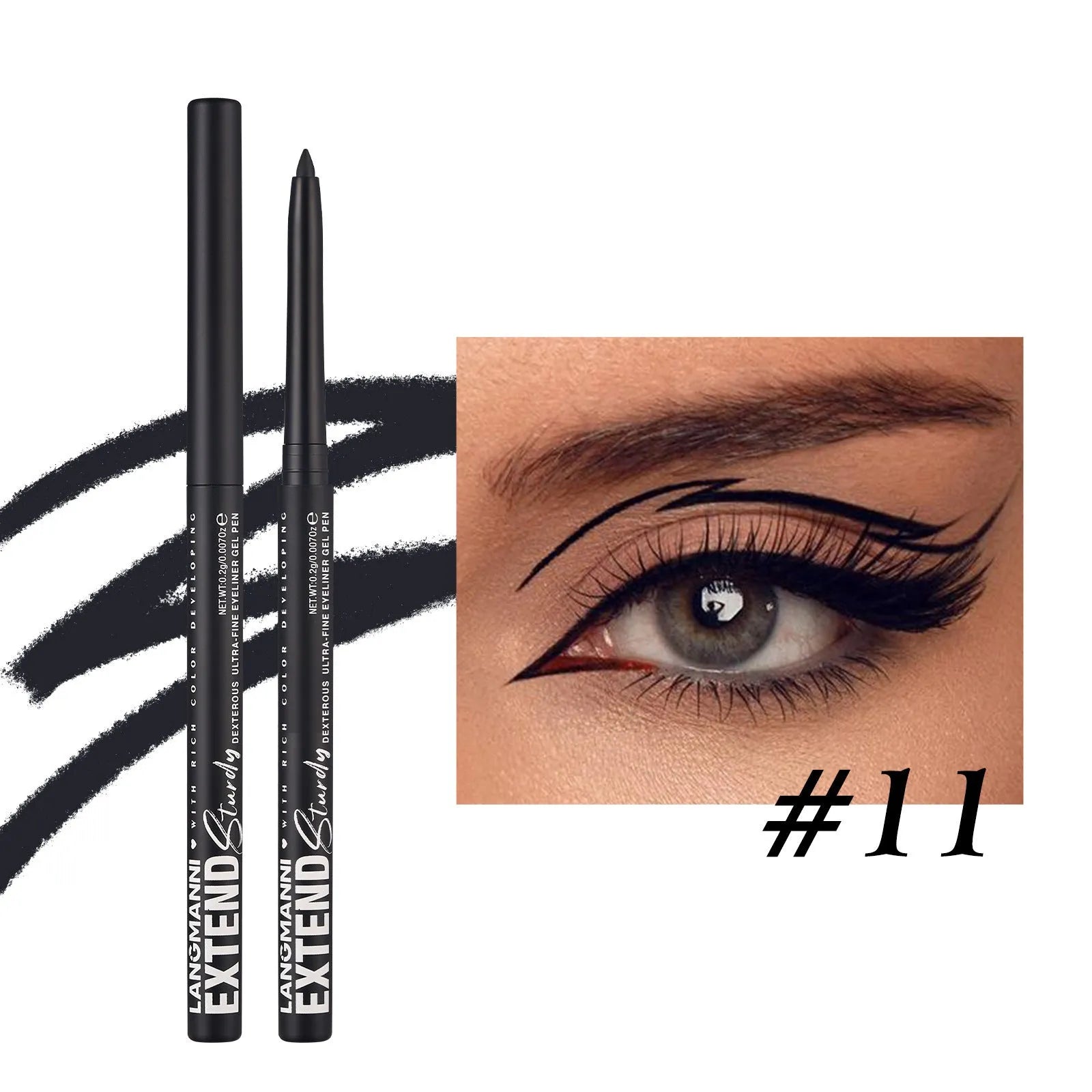 Set of 12 colourful gel glitter eyeliner pencils in waterproof formula for multi-purpose makeup