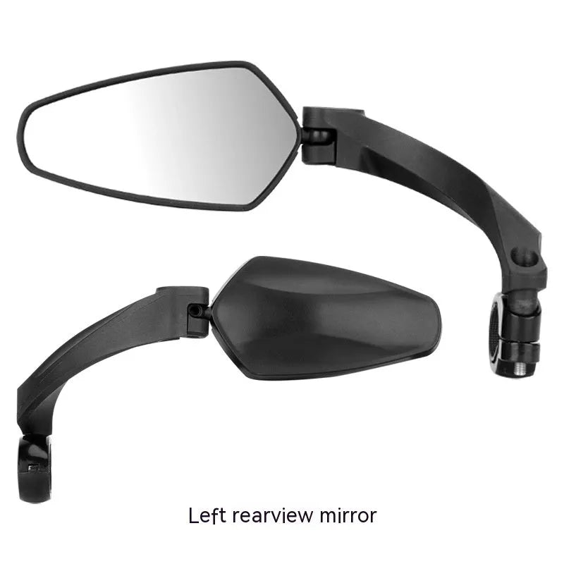 Black acrylic bicycle rearview mirror with rotatable adjustment mechanism