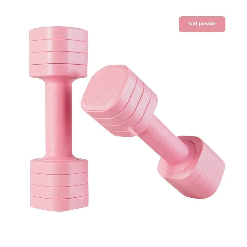 Detachable pink dumbbell set with slim fit design for women's fitness and body shaping exercises