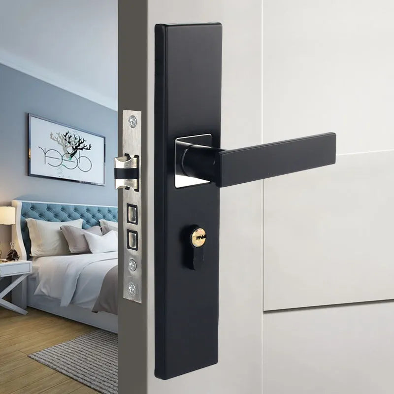 Aluminium split magnetic door lock handle for timber doors with multiple specification options