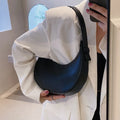 Women's retro shoulder bag in dumpling shape with sandwich pocket and zippered compartment