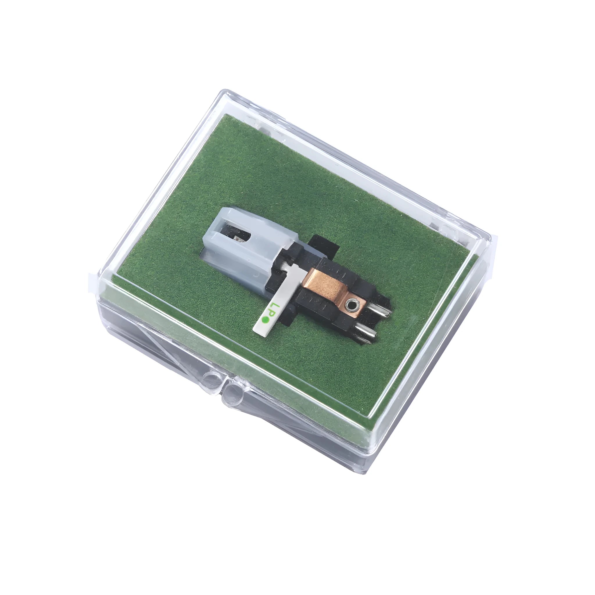 Magnetic vinyl record player pickup cartridge with ABS shell measuring 28mm by 10mm