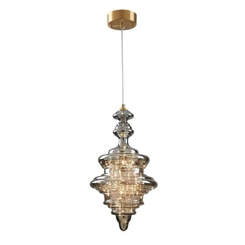 Modern simple luxury glass chandelier ceiling lamp with adjustable drop