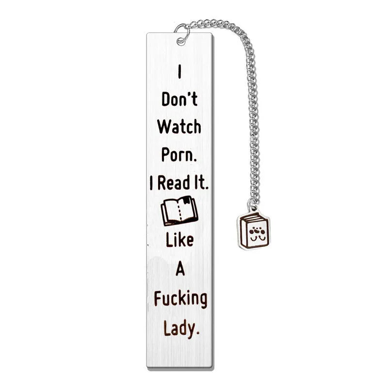 Stainless steel tassel-style bookmark in gift box, 13cm long.