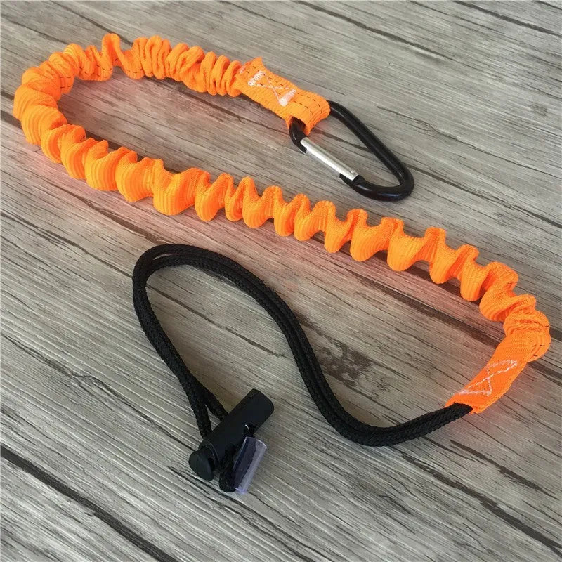 Orange 90cm fishing rod safety rope with polyester polypropylene construction for 10kg load protection