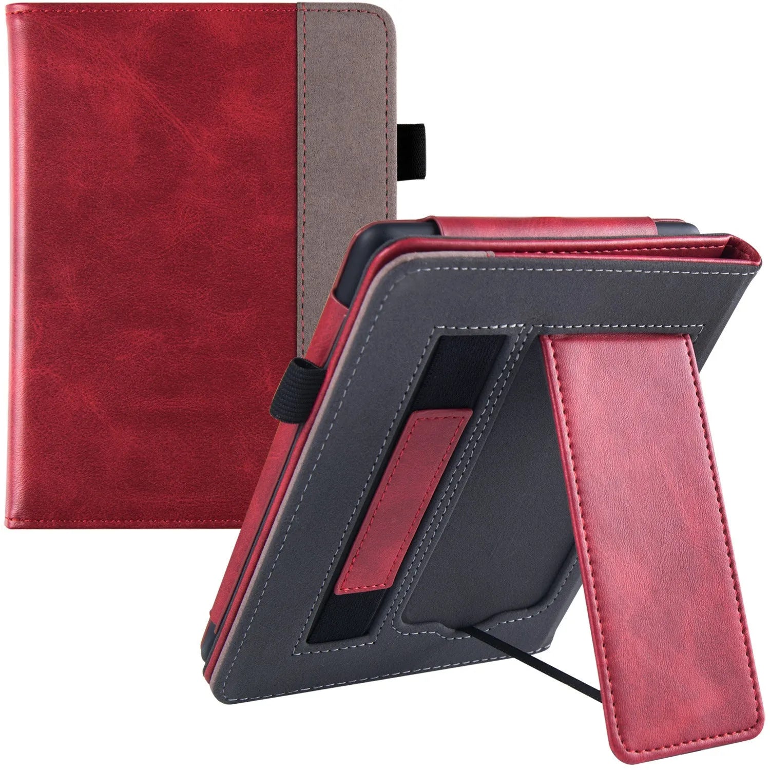 Kindle Paperwhite 11 fabric case with wrist strap bracket in calf leather construction