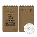 A5 spiral-bound waterproof notebook with stone paper pages and a green camouflage PP cover