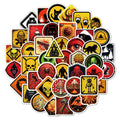 50 waterproof PVC warning slogan stickers for motorcycle and skateboard helmets