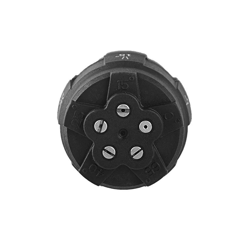 Five-in-one multi-functional high-pressure water gun nozzle made from engineering plastic