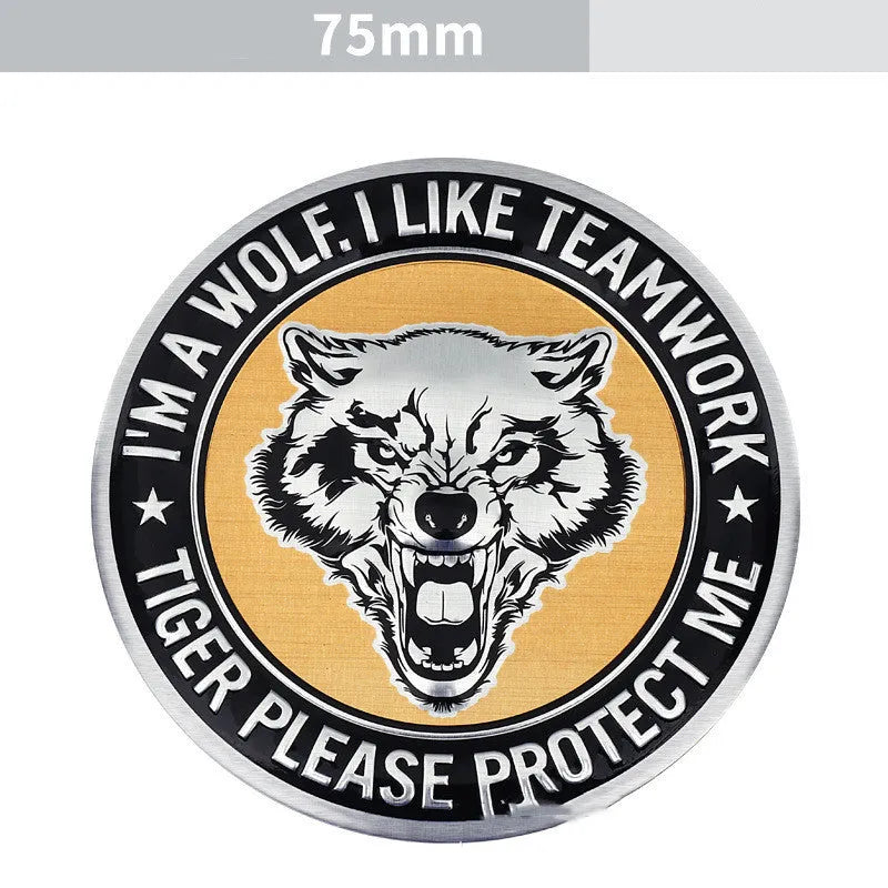 Aluminium metal sticker for car body featuring lion, eagle, and tiger design options.