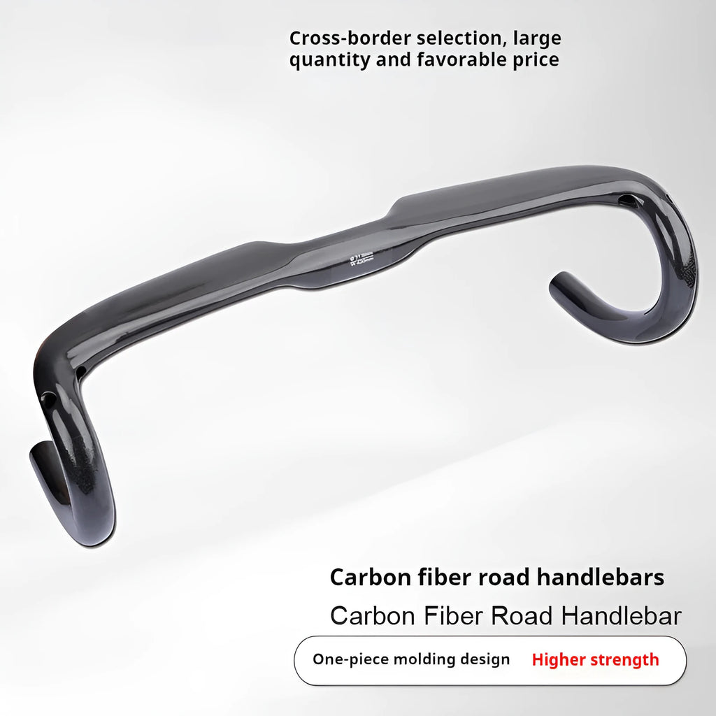 Carbon fibre road bicycle drop handlebar in black grey silver UD finish