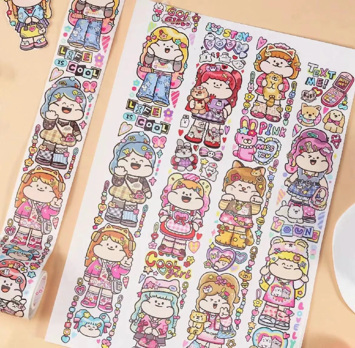 Cartoon character stickers for haemorrhoid tape packaging on Japanese paper