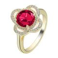 Copper fruit-shaped ring with zircon inlay and electroplated finish in colour 10-6-1395