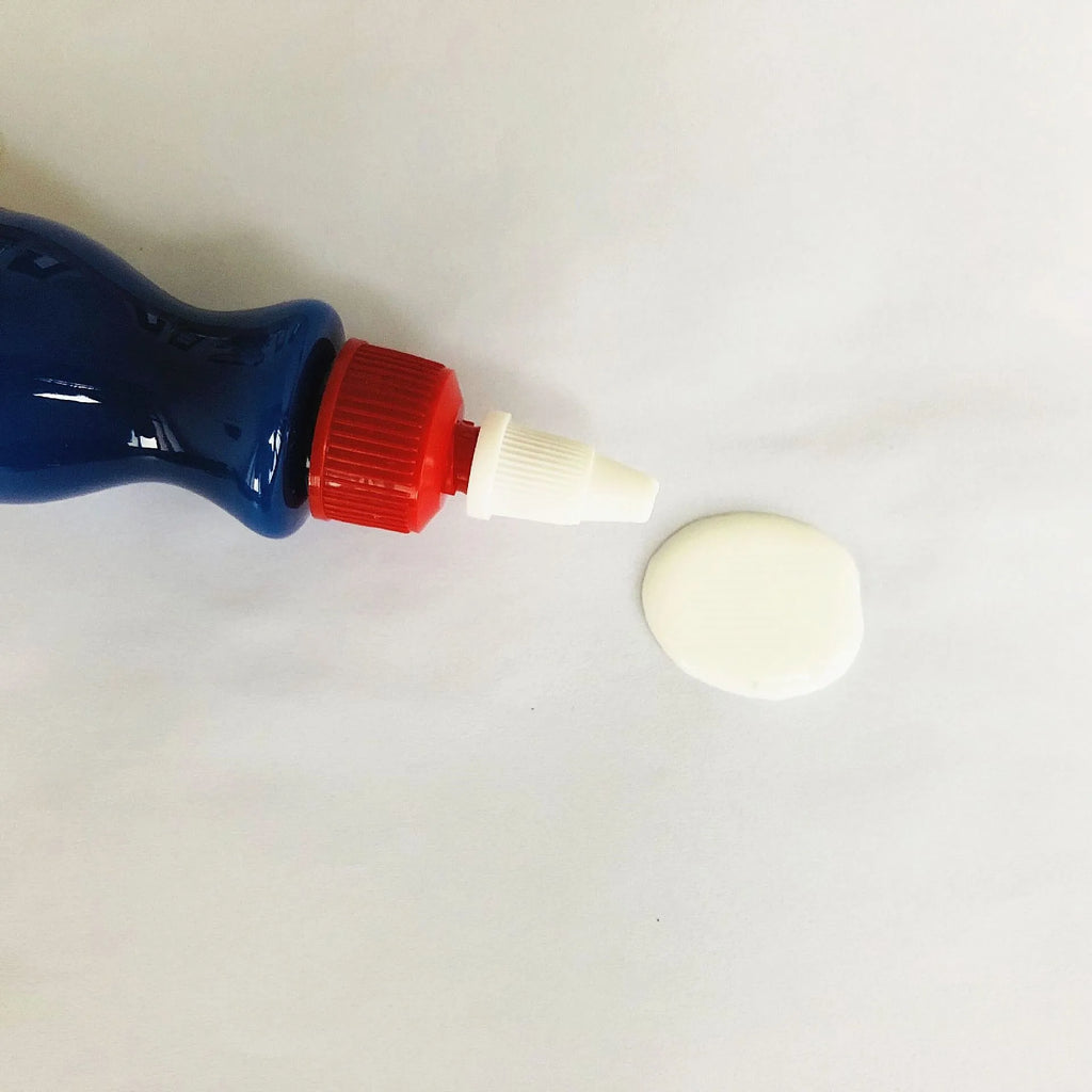 Small blue car scratch repair wiping tool kit with applicator pad and repair agent bottle