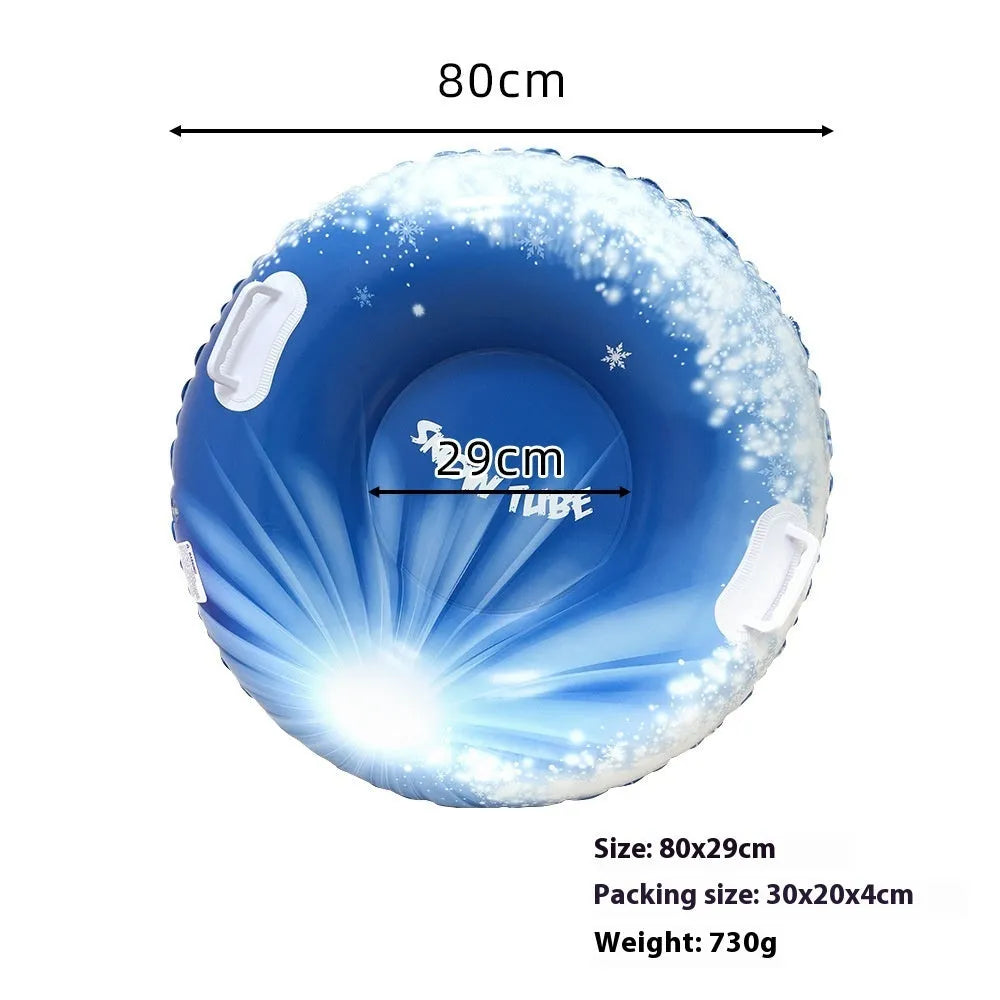Outdoor PVC winter ski ring toy in printed design for snow play