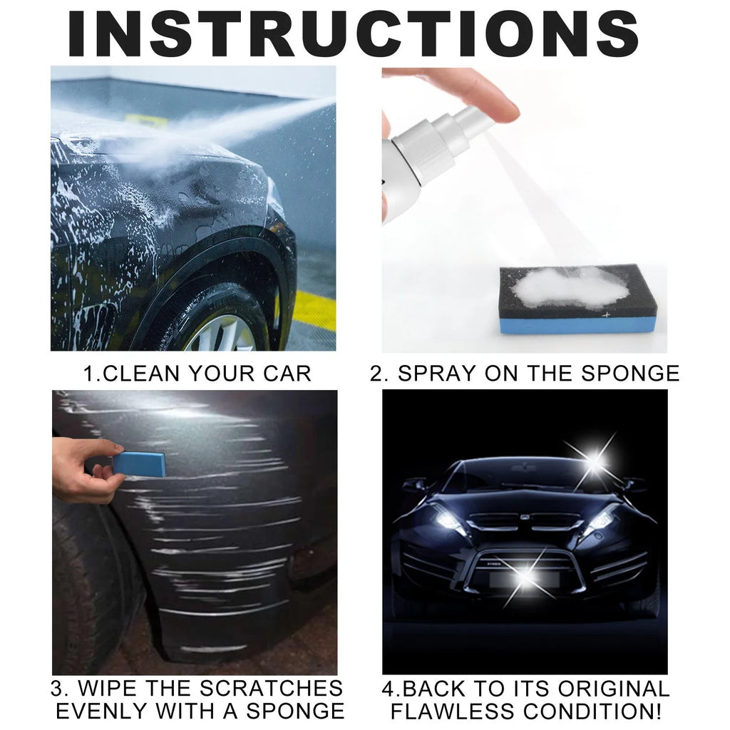 Car scratch repair spray bottle for removing scratches from automotive paint surfaces