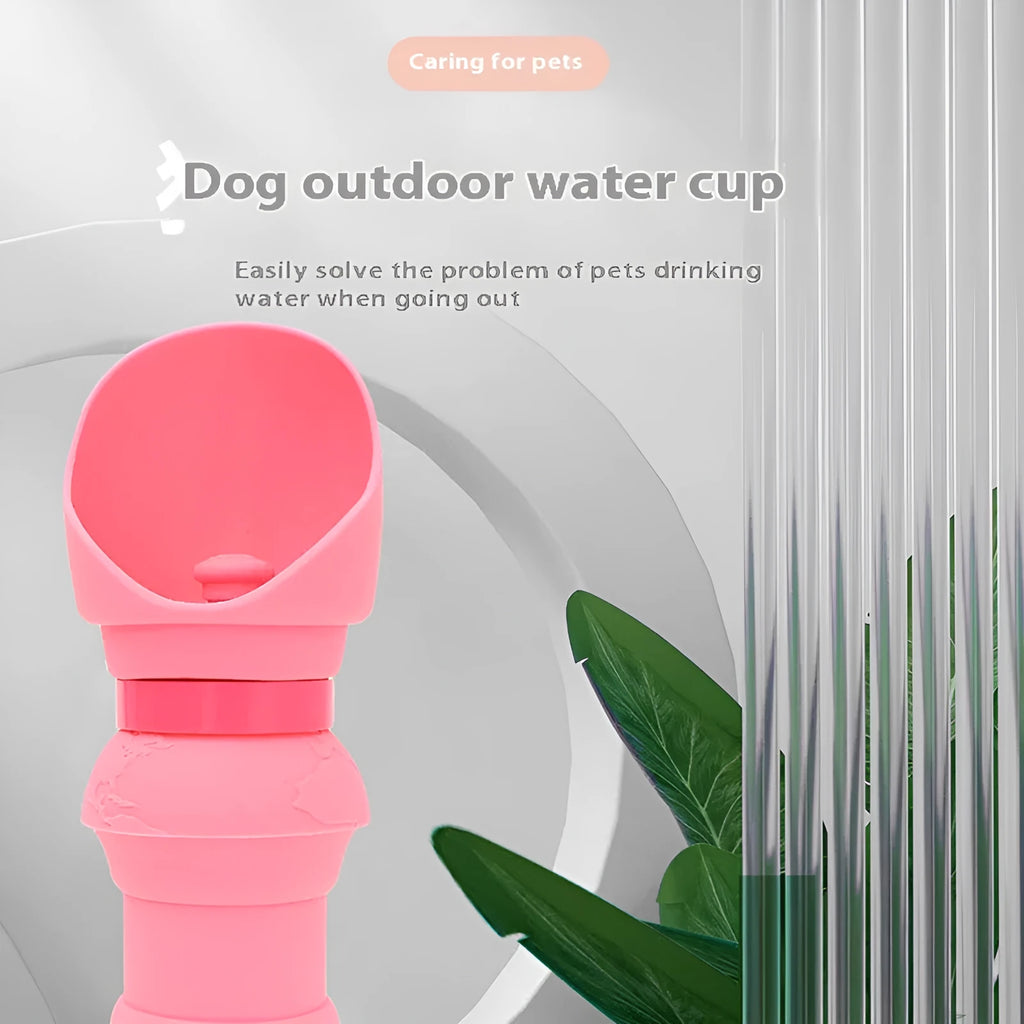 A folded flat and an unfolded silicone pet travel bowl showing its collapsible design.