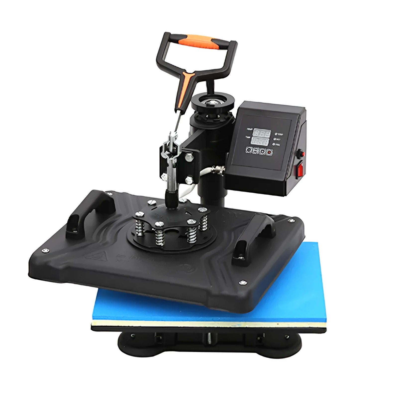 Black thermal transfer machine for T-shirt and fabric printing with 70x70x35 cm dimensions