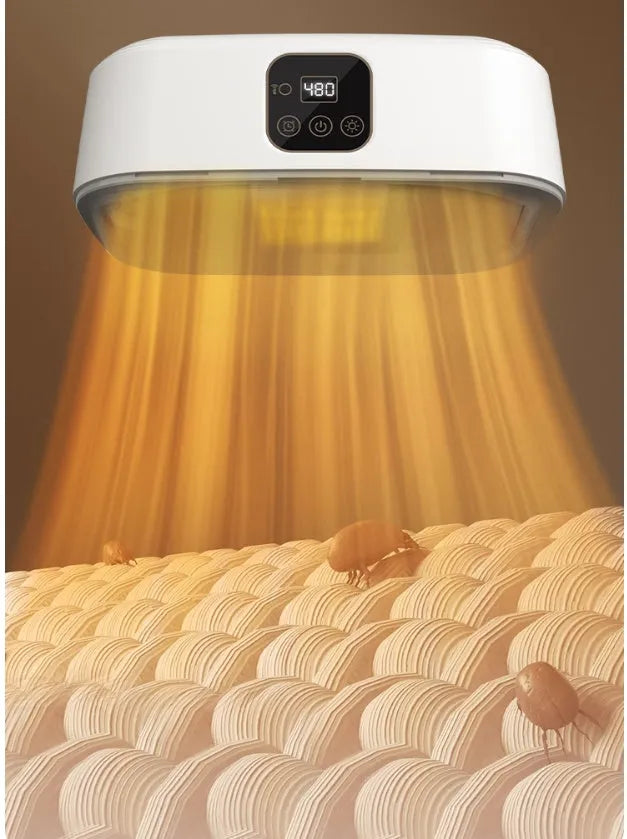 White cylindrical foldable laundry drier with remote control on flat surface