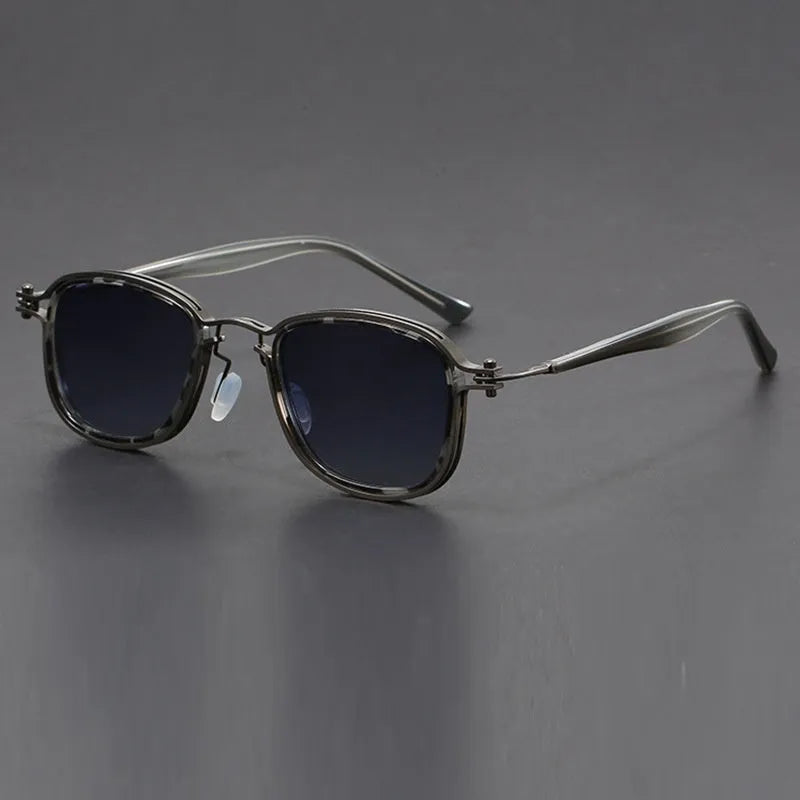Retro square frame metal sunglasses with decorative patterns in multiple colour options.