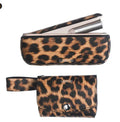 Clear PU leather storage bag in leopard or yellow colour for organising accessories and jewellery