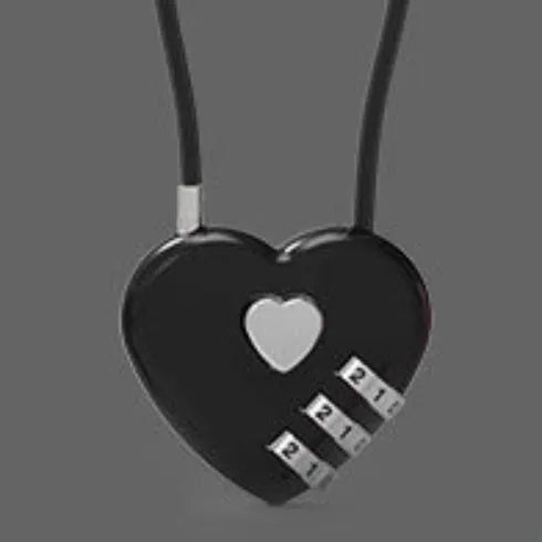 Peach heart shaped ABS plastic lock with a steel wire rope, shown in a choice of colours.