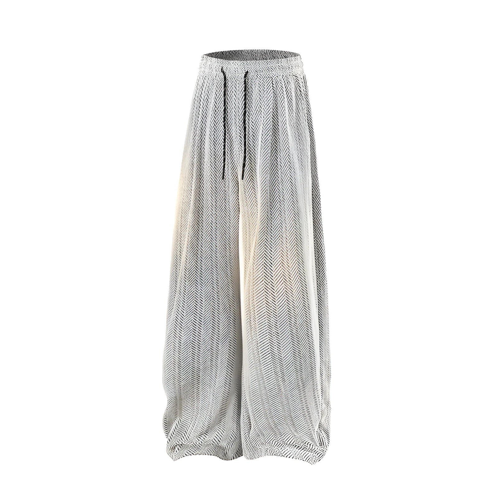 Men's lightweight straight-leg casual trousers with fleece lining and an elastic waistband.