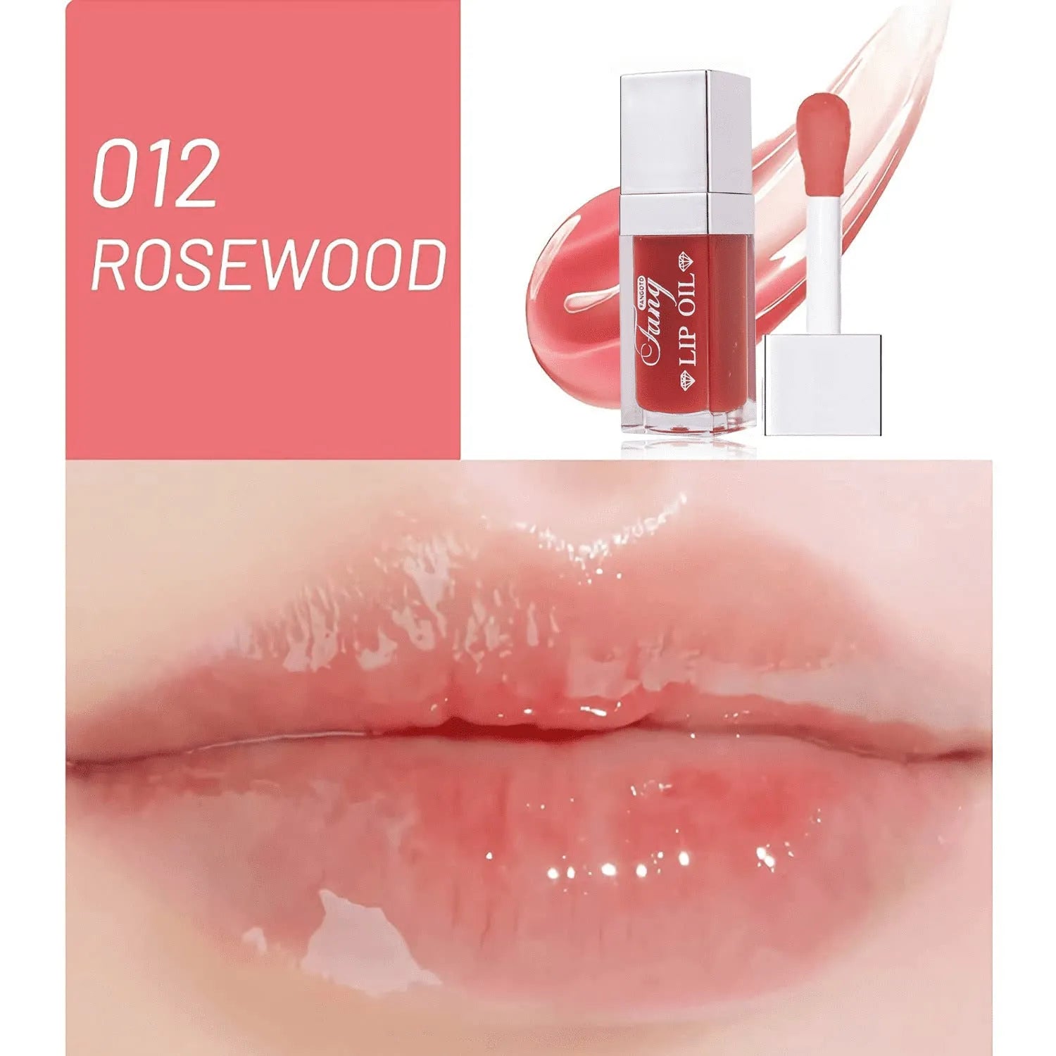 Five tubes of bright lip gloss mint lipstick in shades 001, 006, 007, 012, and 015.