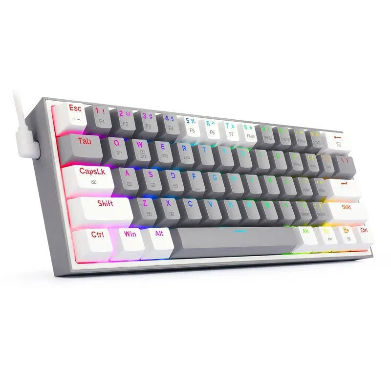 K617 wired mechanical keyboard with RGB backlighting and white pink dual-colour keycaps