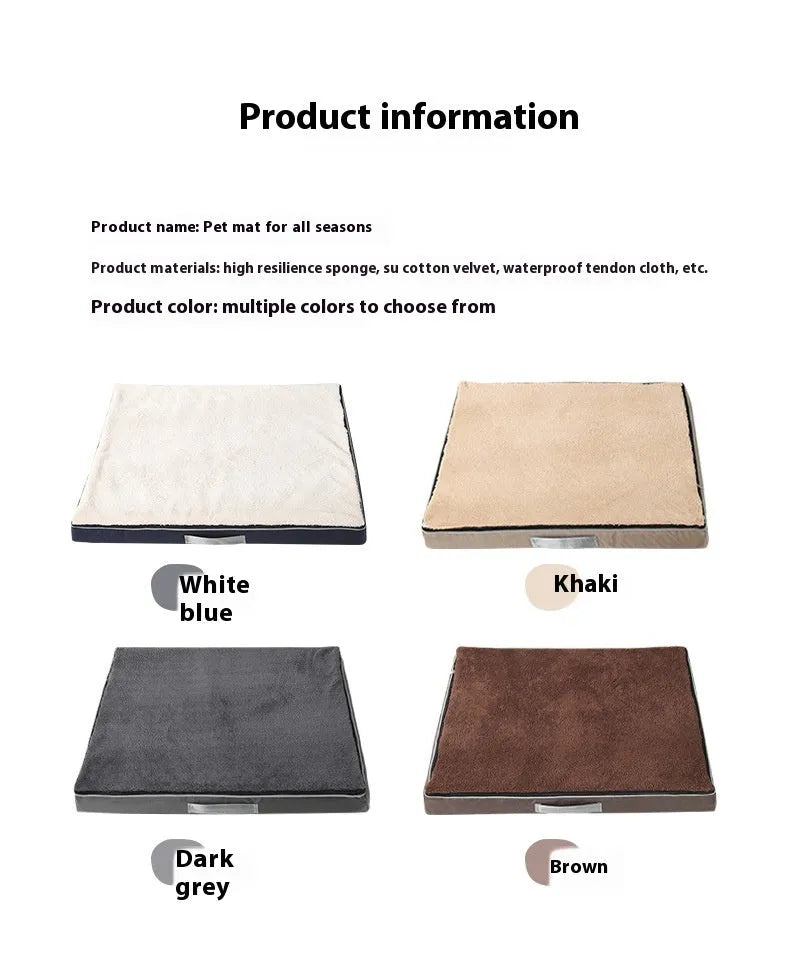 Brown removable washable sponge dog mat with velvet finish on a sofa