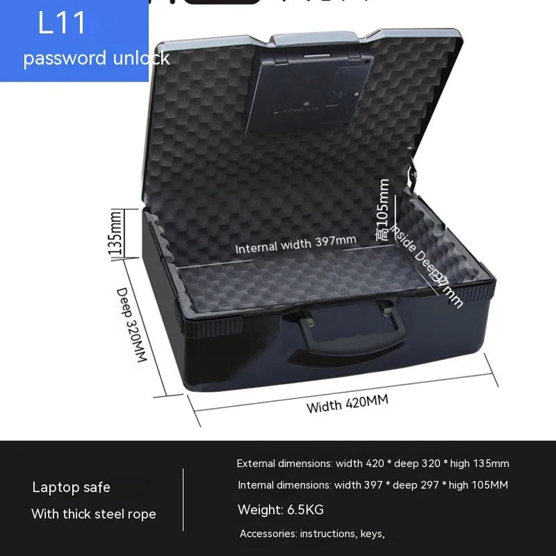 L12 mechanical portable password safe with combination lock for document storage