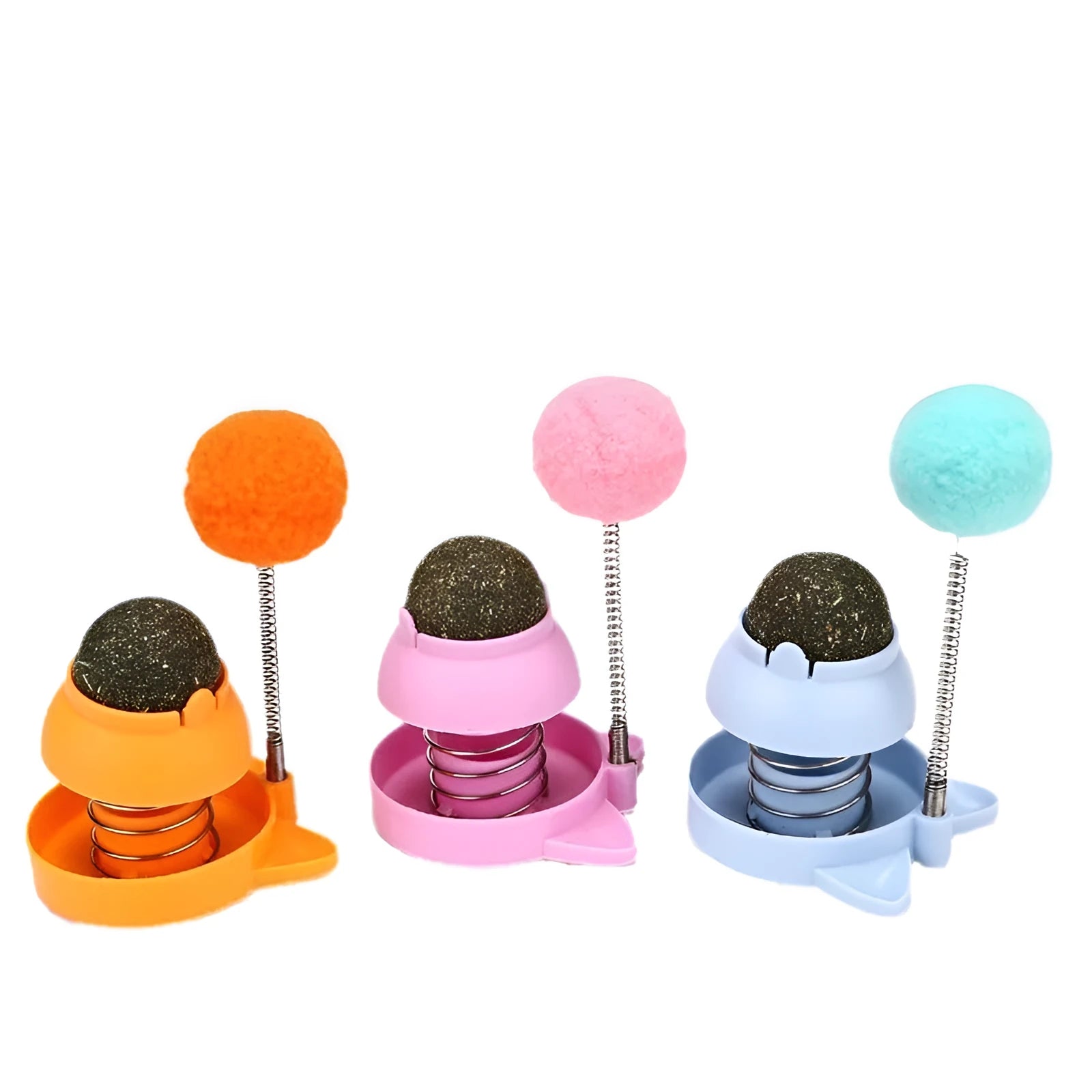 Lucky Cat mint ball cat toy on stick with music for grooming aid and boredom relief