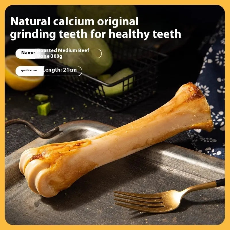 Puppy molar rod dental chew in three sizes with roasted ox bone flavour for training and teeth cleaning