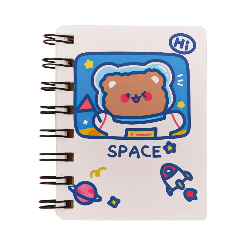 Astronaut series flipper notebook with compact 10.5x8cm size and space-themed cover designs