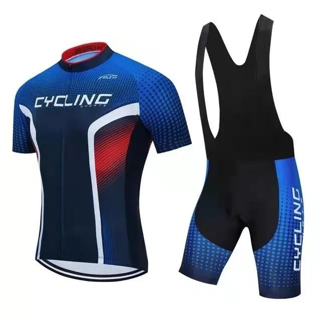 Cycling jersey set with top and pants for summer mountain and road biking in multiple colour options