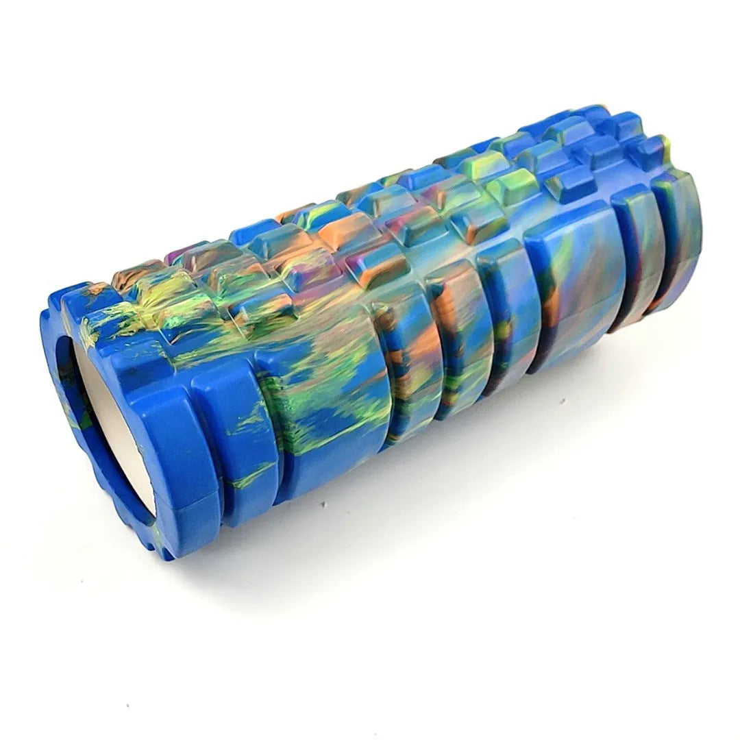 33cm camouflage pattern EVA foam roller in blue green yellow colour variation