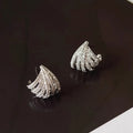 Platinum plated geometric line design zircon earrings for women in European American style