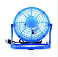 Mini USB desk fan in black colour with adjustable tilt, showing 96mm blades and USB cable