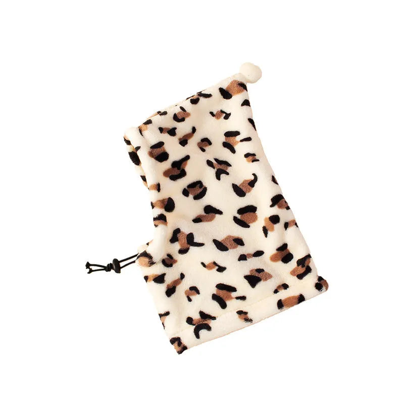 Bear design rabbit ear cloth headgear for pets in leopard print, black, or red colours