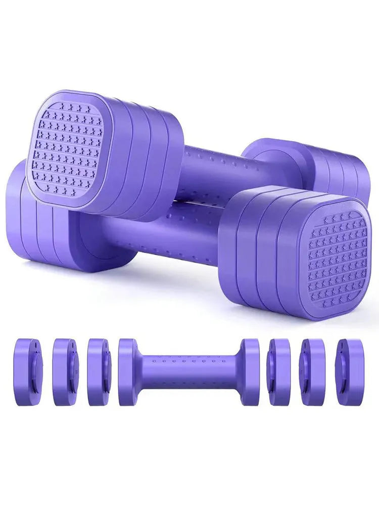 Detachable pink dumbbell set with slim fit design for women's fitness and body shaping exercises